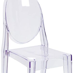 Flash Furniture 4 Pack Ghost Side Chair in Transparent Crystal