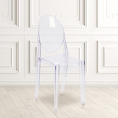 Flash Furniture 4 Pack Ghost Side Chair in Transparent Crystal