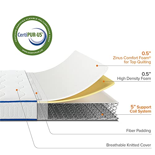 ZINUS 6 Inch Essential Innerspring Mattress / Medium Firm Feel / CertiPUR-US Certified / Mattress-in-a-Box, Queen