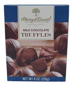 harry and david milk chocolate truffles, 8 ounce gift box