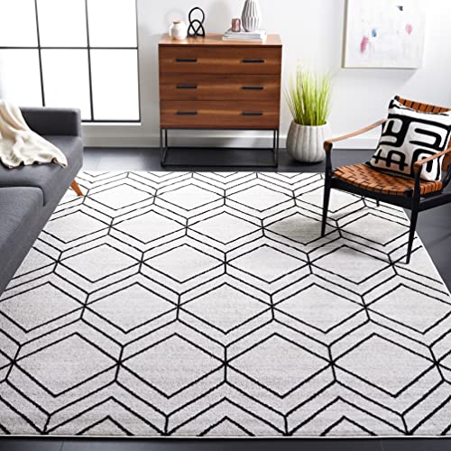 SAFAVIEH Adirondack Collection 9' x 12' Ivory/Black ADR241A Modern Geometric Non-Shedding Living Room Dining Bedroom Area Rug