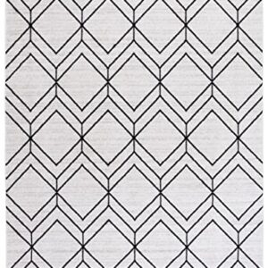 SAFAVIEH Adirondack Collection 9' x 12' Ivory/Black ADR241A Modern Geometric Non-Shedding Living Room Dining Bedroom Area Rug