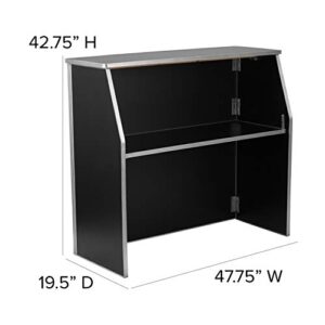 Flash Furniture 4' Black Laminate Foldable Bar