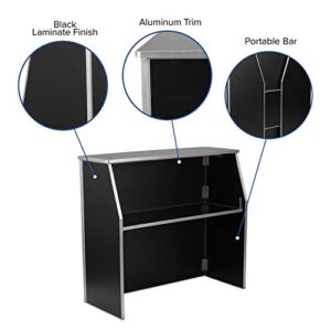 Flash Furniture 4' Black Laminate Foldable Bar