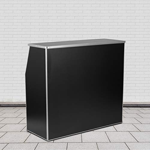 Flash Furniture 4' Black Laminate Foldable Bar