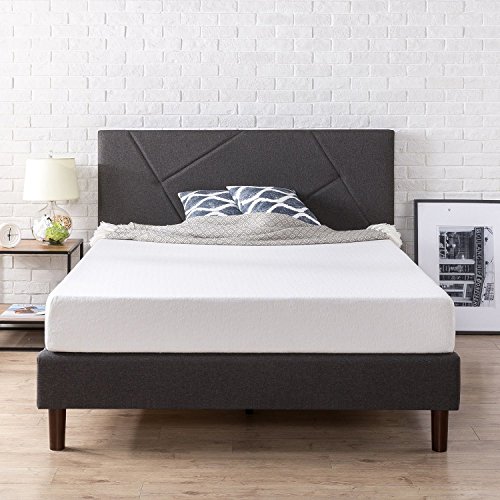 Zinus Ultima 10"; Comfort Memory Foam Mattress, Queen & Judy Upholstered Platform Bed Frame, Queen