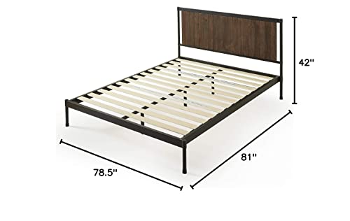 ZINUS Wesley Metal Platform Bed Frame / Mattress Foundation with Wood Slat Support / No Box Spring Needed / Easy Assembly, King