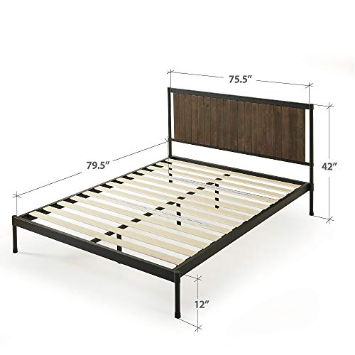 ZINUS Wesley Metal Platform Bed Frame / Mattress Foundation with Wood Slat Support / No Box Spring Needed / Easy Assembly, King