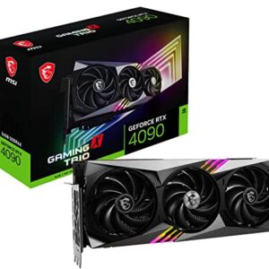 MSI Gaming GeForce RTX 4090 24GB GDRR6X 384-Bit HDMI/DP Nvlink Tri-Frozr 3 Ada Lovelace Architecture OC Graphics Card (RTX 4090 Gaming X Trio 24G)