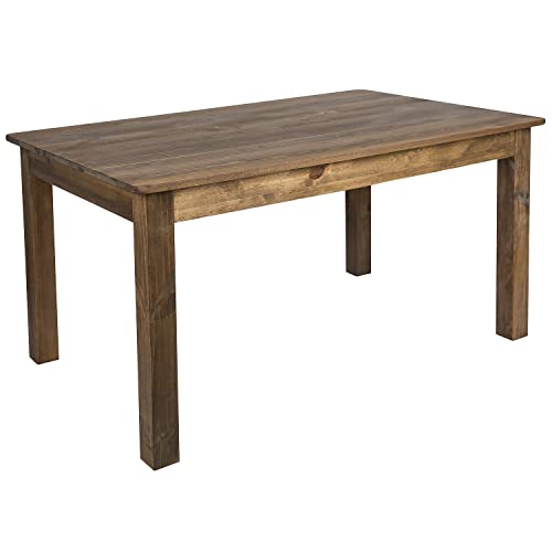 Flash Furniture 60" x 38" Rectangular Antique Rustic Solid Pine Farm Dining Table