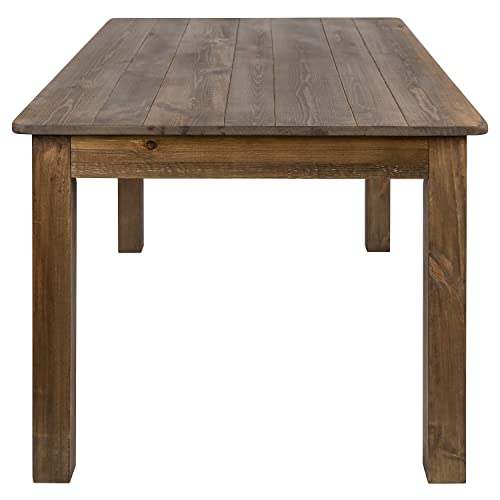 Flash Furniture 60" x 38" Rectangular Antique Rustic Solid Pine Farm Dining Table