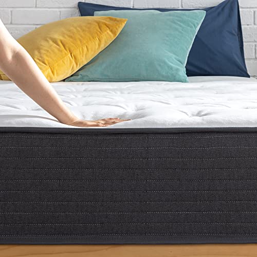 Zinus 10 Inch Comfort Essential Pocket Spring Hybrid Mattress/Pressure Relieving Support/CertiPUR-US Certified/Mattress-in-a-Box, Twin