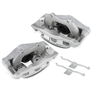 a-premium disc brake calipers assembly with bracket compatible with volvo c70 2006-2013 s40 2005 v50 2010-2011 front driver and passenger side replace# 36000731, 36000704 2-pc set