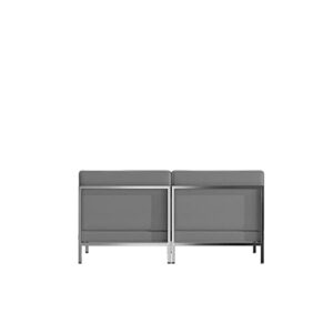 Flash Furniture HERCULES Imagination Series 2 Piece Gray LeatherSoft Waiting Room Lounge Set - Reception Bench