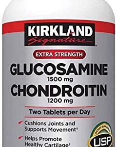 Kirkland-Signature Extra Strength Glucosamine 1500mg/Chondroitin 1200mg Sulfate - 220 Tablets, Supports Nourishing / Keeping The Joint Healthy