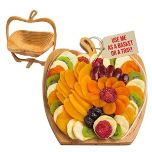 dried fruit gift basket– healthy gourmet snack box – holiday food tray – variety snacks – birthday, sympathy, mom, dad, corporate tray – bonnie & pop