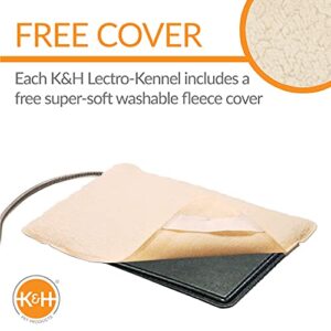 K&H Pet Products Lectro-Kennel Outdoor Heated Pad with Free Cover Black Small 12 X 18 Inches