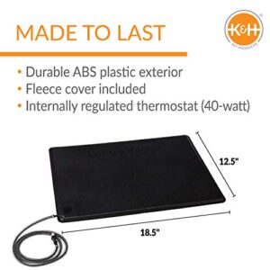 K&H Pet Products Lectro-Kennel Outdoor Heated Pad with Free Cover Black Small 12 X 18 Inches