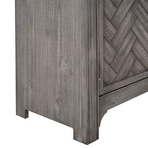 Quarte 40" Accent Storage Cabinet, Wooden Console Table Sofa Table with 2 Adjustable Shelf, Vintage Buffet Sideboard for Entryway/Kitchen/Living Room (Antique Gray+40")