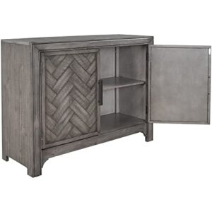Quarte 40" Accent Storage Cabinet, Wooden Console Table Sofa Table with 2 Adjustable Shelf, Vintage Buffet Sideboard for Entryway/Kitchen/Living Room (Antique Gray+40")