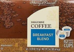 harry & david single serve breakfast blend coffee k-cups, 42 count (medium roast)