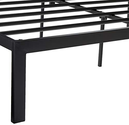 Zinus Cherie Faux Leather Classic Platform Bed Frame with Steel Support Slats, Queen