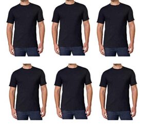 kirkland men’s crew neck white t-shirts 100% combed heavyweight cotton pack of 6 (large, black)