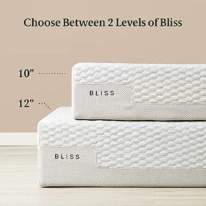 ZINUS 10 Inch Bliss Memory Foam Mattress Sustainable TENCEL Blend Cover / Pressure Relieving / CertiPUR-US Certified / Bed-in-a-Box / All-New / Made in USA, Queen