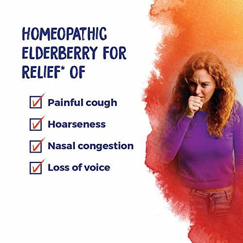 Boiron Sambucus Nigra 6c Homeopathic Elderberry Medicine for Hoarseness with Painful Cough and Nasal Congestion - Pack of 3 (240 Pellets)