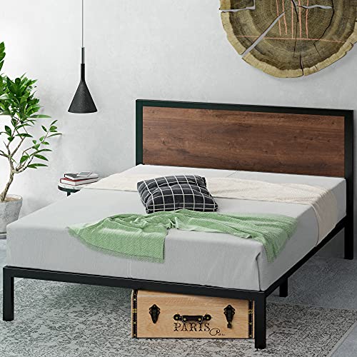 ZINUS Mory Metal Platform Bed Frame / Wood Slat Support / No Box Spring Needed / Easy Assembly, King