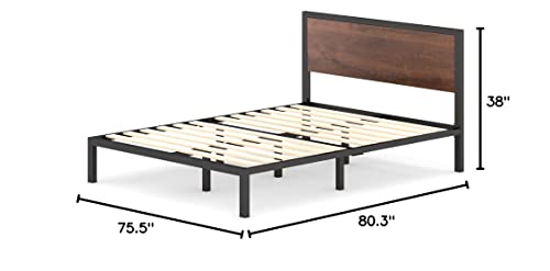 ZINUS Mory Metal Platform Bed Frame / Wood Slat Support / No Box Spring Needed / Easy Assembly, King