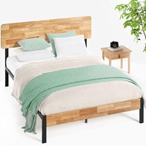 zinus olivia metal platform bed frame / no box spring needed / wood slat support / easy assembly, queen