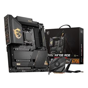 MSI MEG MEG X670E ACE Gaming Motherboard (AMD AM5, DDR5, PCIe 5.0, SATA 6Gb/s, M.2, USB 3.2 Gen 2, Wi-Fi 6E, HDMI/DP, EATX)