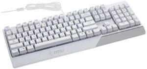 msi vigor backlit rgb dedicated hotkeys anti-ghosting mechanical feel gaming keyboard (vigor gk30 white us)