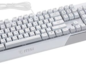 MSI Vigor Backlit RGB Dedicated Hotkeys Anti-Ghosting Mechanical Feel Gaming Keyboard (Vigor GK30 White US)