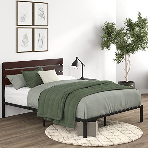 Zinus Figari Bamboo and Metal Platform Bed Frame / Mattress Foundation with Sturdy Metal Slats / No Box Spring Needed / Sustainable Bamboo Headboard, Slatted Headboard, Queen