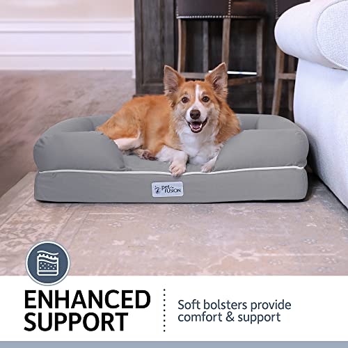 PetFusion Ultimate Dog Bed, Orthopedic Memory Foam, Multiple Sizes/Colors, Medium Firmness Pillow, Waterproof Liner, YKK Zippers, Breathable 35% Cotton Cover, 1yr. Warranty