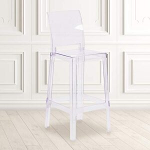 flash furniture 4 pack ghost barstool with square back in transparent crystal