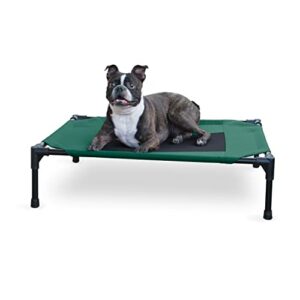 k&h pet products elevated cooling outdoor dog bed portable raised dog cot green/black medium 25 x 32 x 7 inches