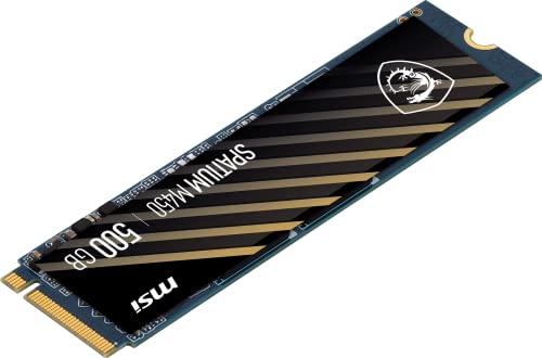 MSI SPATIUM M450 PCIe 4.0 NVMe M.2 500GB Internal Gaming SSD up to 3600MB/s 3D NAND Up to 600 TBW