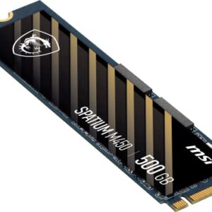 MSI SPATIUM M450 PCIe 4.0 NVMe M.2 500GB Internal Gaming SSD up to 3600MB/s 3D NAND Up to 600 TBW
