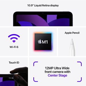 Apple 2022 iPad Air (10.9-inch, Wi-Fi, 64GB) - Purple (5th Generation)
