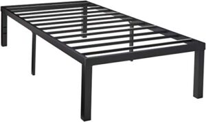 zinus luis 16 inch quicklock metal platform bed frame / mattress foundation with steel slat support / no box spring needed / easy assembly, twin