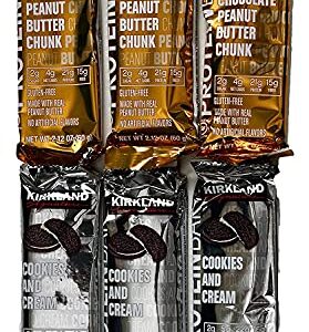 Kirkland Signature Protein Bars Chocolate Peanut Butter Chunk/ Cookies & Cream Flavor, 42.4 Oz, 20 Count