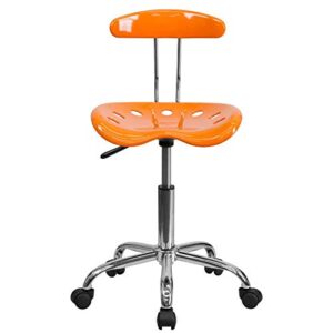 Flash Furniture Vibrant Orange and Chrome Swivel Task Office Chair with Tractor Seat