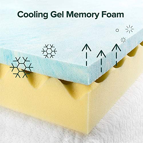 ZINUS 4 Inch Swirl Gel Cooling Memory Foam Mattress Topper / Cooling, Airflow Design / CertiPUR-US Certified, Queen