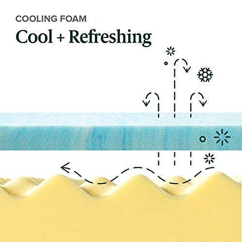 ZINUS 4 Inch Swirl Gel Cooling Memory Foam Mattress Topper / Cooling, Airflow Design / CertiPUR-US Certified, Queen