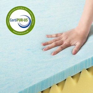 ZINUS 4 Inch Swirl Gel Cooling Memory Foam Mattress Topper / Cooling, Airflow Design / CertiPUR-US Certified, Queen