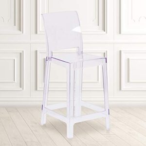 flash furniture 4 pack ghost counter stool with square back in transparent crystal