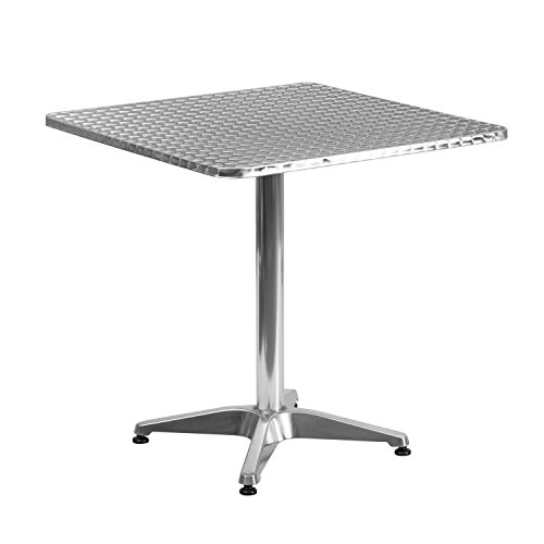 Flash Furniture 27.5'' Square Aluminum Indoor-Outdoor Table with Base
